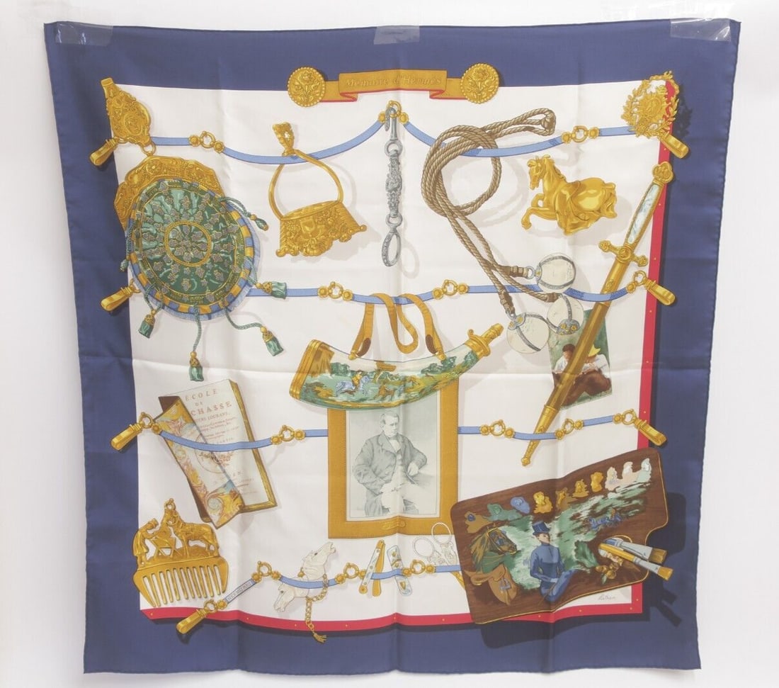 Authentic HERMES "Memoire d Hermes" Silk: Authentic HERMES "Memoire d Hermes" Silk Scarf Carre 90 #36600 Condition: Pre-owned Brand: HERMeS Department: Type: Scarf Color: Blue Style: Scarf Material: Silk SKU n