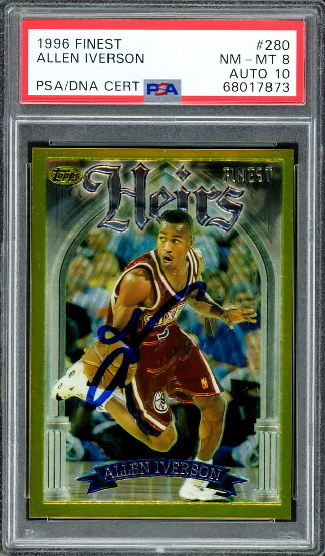 Allen Iverson 1996-97 Topps Finest Gold RC PSA 8 Gem 10 Auto PSA/DNA 68017873: Allen Iverson 1996-97 Topps Finest Gold RC PSA 8 Gem 10 Auto PSA/DNA 68017873 Allen Iverson 1996-97 Topps Finest Gold RC PSA 8 Gem 10 Auto PSA/DNA 68017873 Guidelines for Bidding We recommend for all 