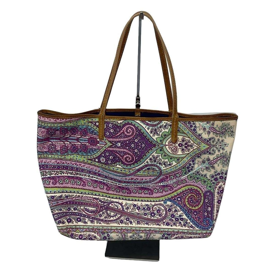 Auth ETRO - Brown Pink Multi: Auth ETRO - Brown Pink Multi PVC Leather Tote Bag Condition: Pre-owned Brand: ETRO Style: Tote Bag Exterior Color: Brown, Pink, Multi Exterior Material: PVC, Leather Accessories: Dust Bag Pouch (d