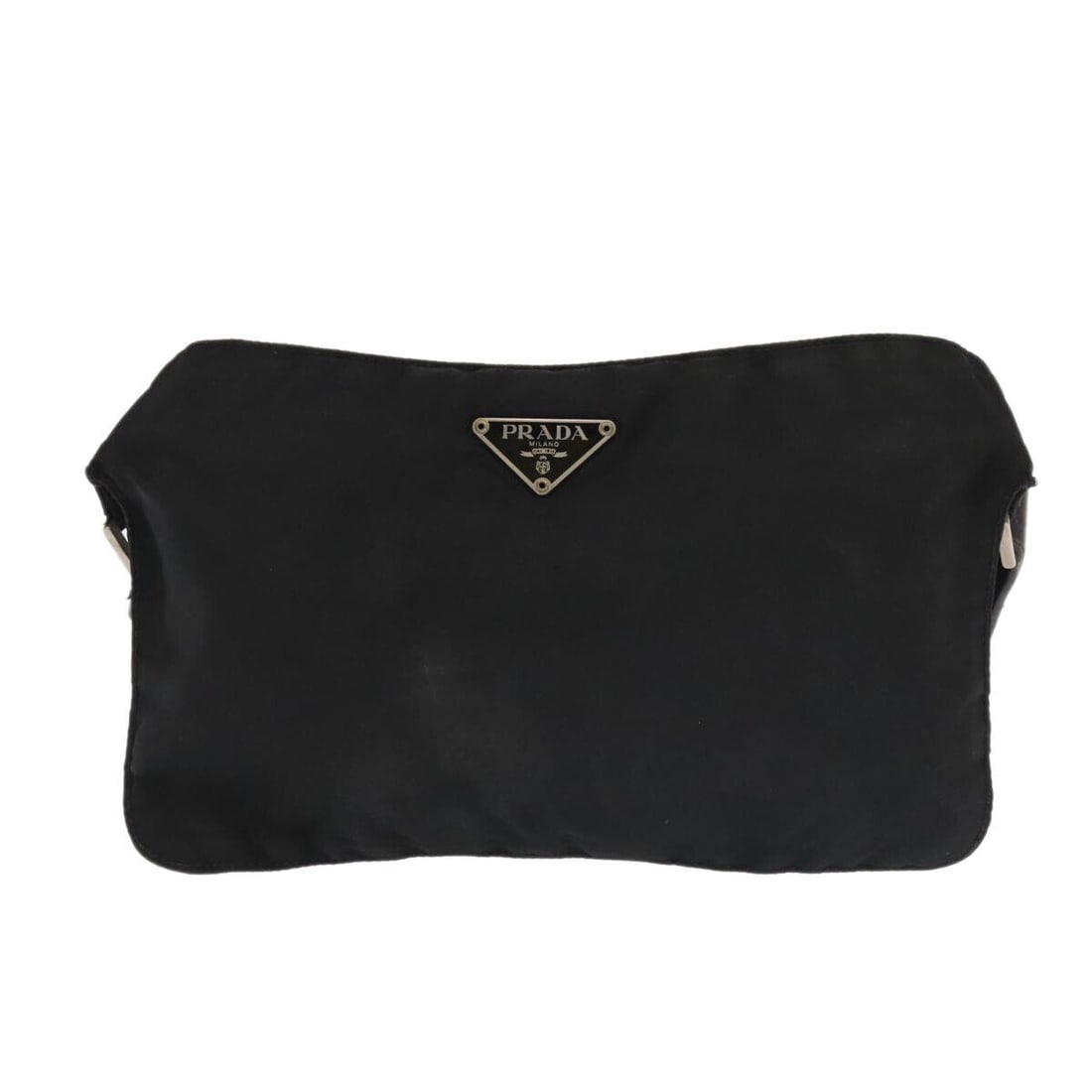 PRADA Waist Bag Nylon Black Silver: PRADA Waist Bag Nylon Black Silver Auth 106148 Condition: Pre-owned Bag Height: 6.3inch(Approx) / 16cm(Approx) Bag Length: 12.2inch(Approx) / 31cm(Approx) Department: Country of Manufacture: Italy