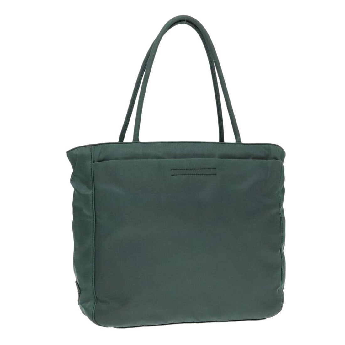 PRADA Tote Bag Nylon Green Silver: PRADA Tote Bag Nylon Green Silver Auth 92830 Condition: Pre-owned Brand: PRADA Style: Tote Bag Material: Nylon Exterior Color: Green / Silver Size: See Description Bag Height: 8.7inch(App