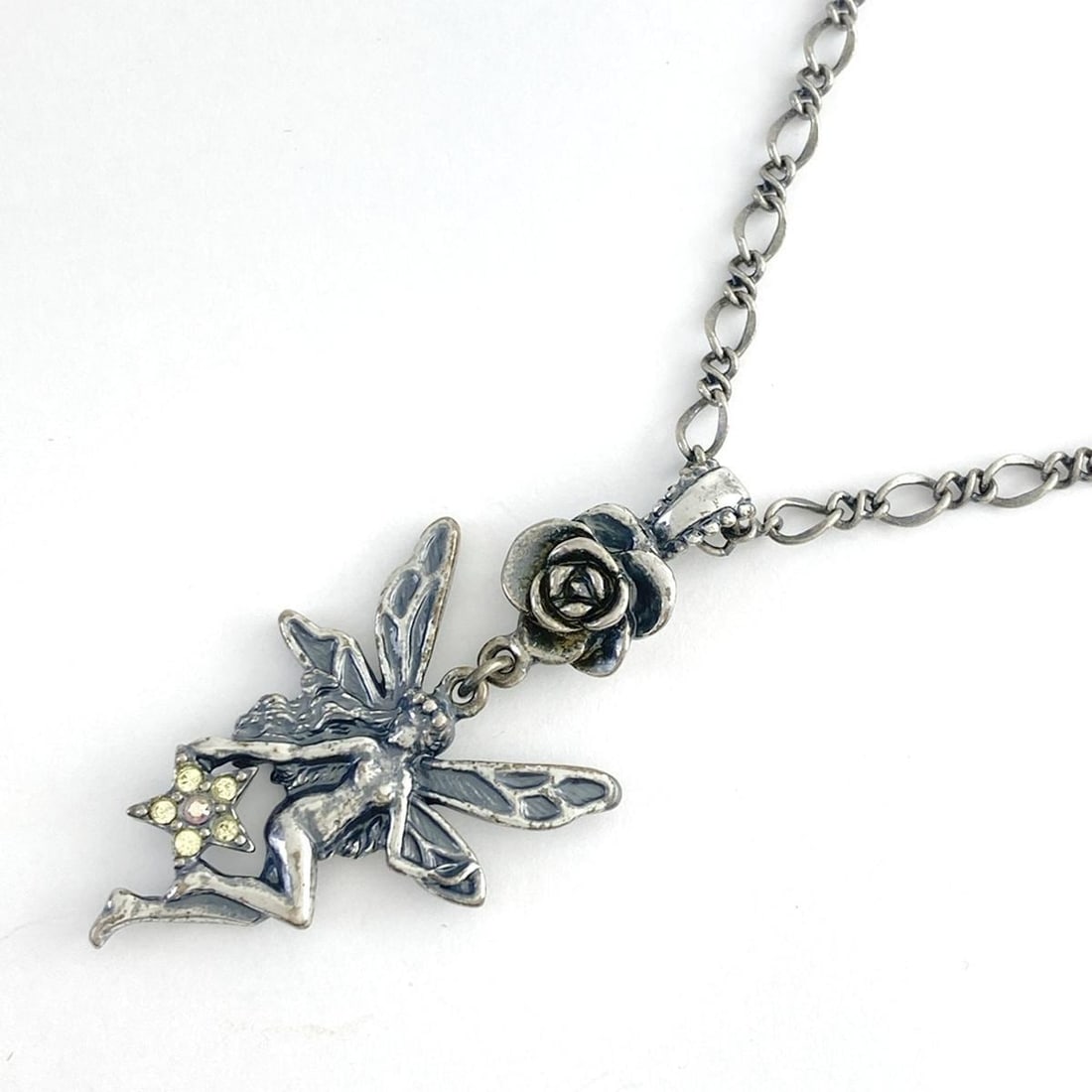 Auth ANNA SUI - Silver Aurora: Auth ANNA SUI - Silver Aurora Hardware Rhinestones Necklace Condition: Pre-owned Brand: ANNA SUI Style: Necklace Color: Silver, Aurora Material: Hardware, Rhinestones Note: This will be shipped by