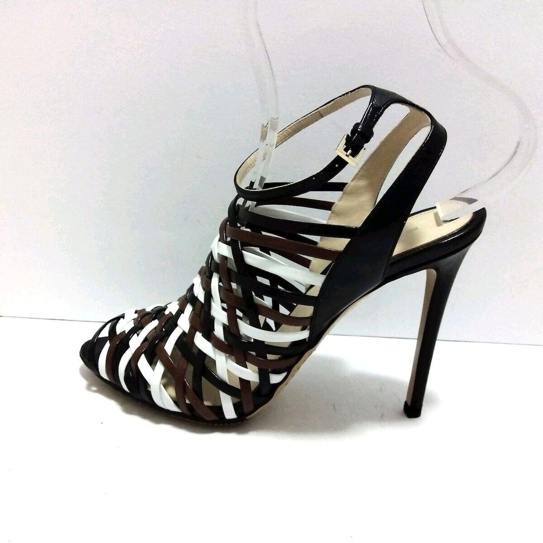 Auth ETRO - Black White Dark: Auth ETRO - Black White Dark Brown Leather Sandals Condition: Pre-owned Brand: ETRO Style: Sandals Color: Black, White, Dark Brown Upper Material: Leather ConditionRank: 7 Department: <