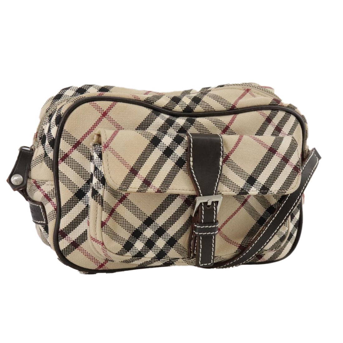 BURBERRY Nova Check Blue Label Shoulder: BURBERRY Nova Check Blue Label Shoulder Bag Canvas Beige Silver Auth 108591 Condition: Pre-owned Bag Height: 5.5inch(Approx) / 14cm(Approx) Bag Depth: 2.8inch(Approx) / 7cm(Approx) Bag Length: 8.7inch