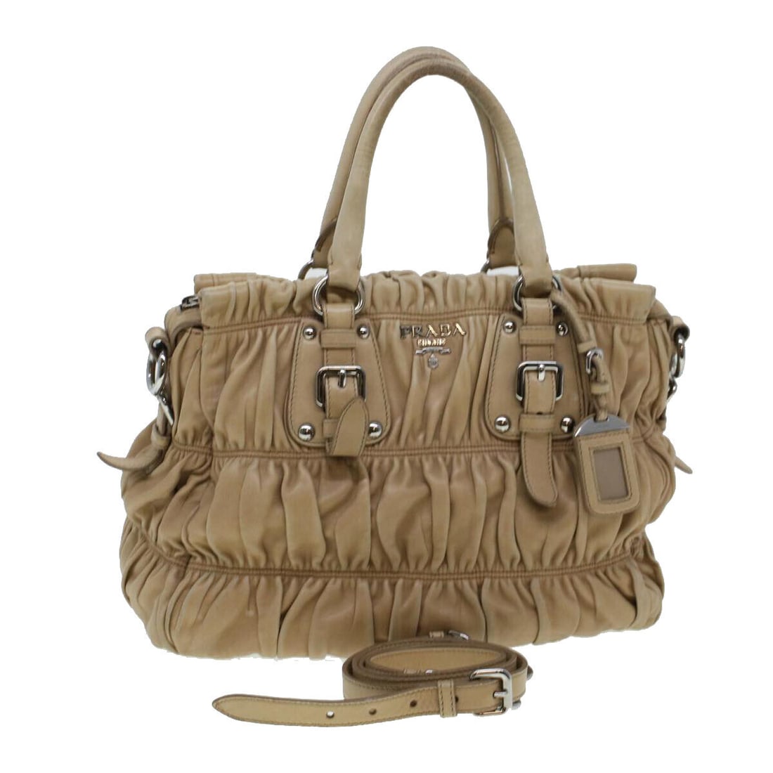 PRADA Shoulder Bag Leather 2way Beige: PRADA Shoulder Bag Leather 2way Beige Auth am4393 Condition: Pre-owned Brand: PRADA Style: Shoulder Bag Material: Leather Exterior Color: Beige Size: See Description Bag Height: 11.0inch(