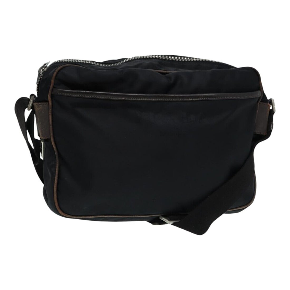 PRADA Shoulder Bag Nylon Black Silver: PRADA Shoulder Bag Nylon Black Silver Auth fm3701 Condition: Pre-owned Brand: PRADA Style: Shoulder Bag Material: Nylon Exterior Color: Black / Silver Size: See Description Bag Height: 7.