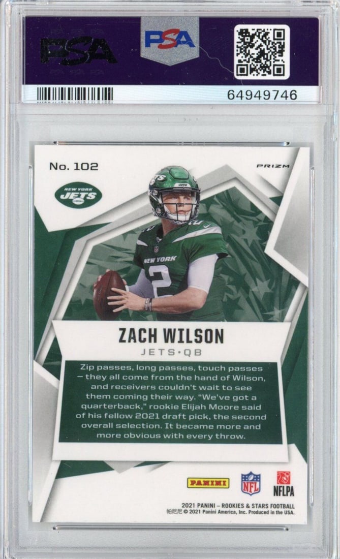 Graded 2021 Rookies & Stars Zach Wilson #102 Pulsar Prizm Rookie Card PSA 10: Graded 2021 Rookies & Stars Zach Wilson #102 Pulsar Prizm Rookie Card PSA 10 Graded 2021 Rookies & Stars Zach Wilson #102 Pulsar Prizm Rookie Card PSA 10 Guidelines for Bidding We recommend for all bi