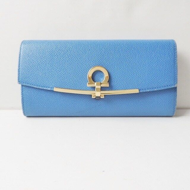 Auth Salvatore Ferragamo Gancini - Blue: Auth Salvatore Ferragamo Gancini - Blue Leather Long Wallet Condition: Pre-owned Brand: Salvatore Ferragamo Style: Long Wallet Color: Blue Material: Leather Product Name: Gancini Accessor