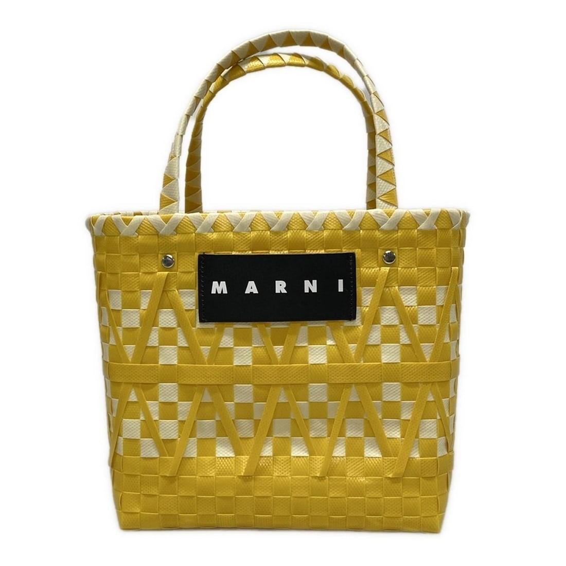 Auth MARNI - Dark yellow Cream: Auth MARNI - Dark yellow Cream Polypropylene Leather Tote Bag Condition: Pre-owned Brand: MARNI Style: Tote Bag Exterior Color: Dark yellow, Cream Exterior Material: Polypropylene, Leather Accesso