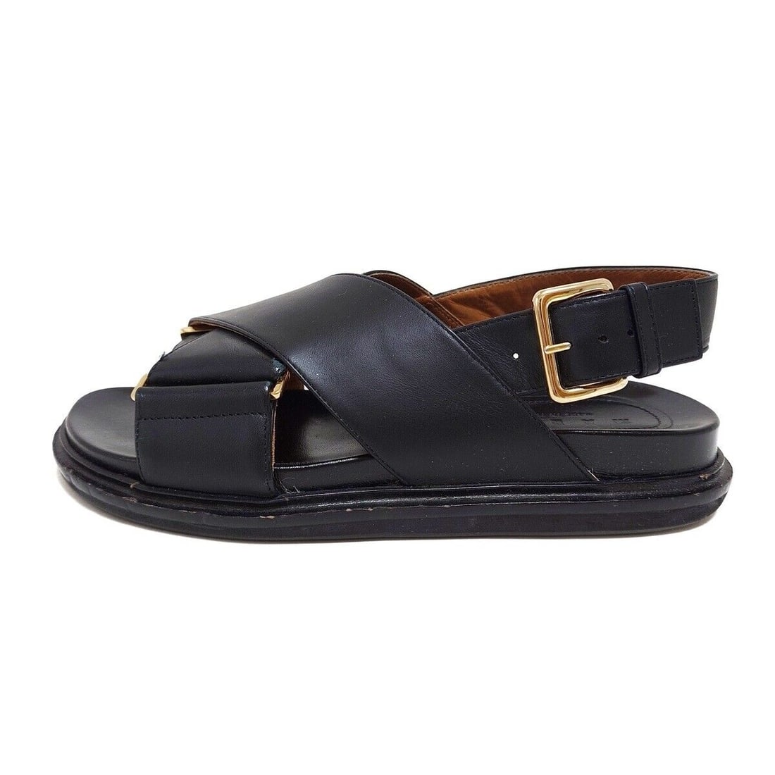Auth MARNI - Black Leather Womens: Auth MARNI - Black Leather Womens Sandals Condition: Pre-owned Brand: MARNI Style: Sandals Color: Black Upper Material: Leather Accessories: Box Dust Bag ConditionRank: 6 Departm