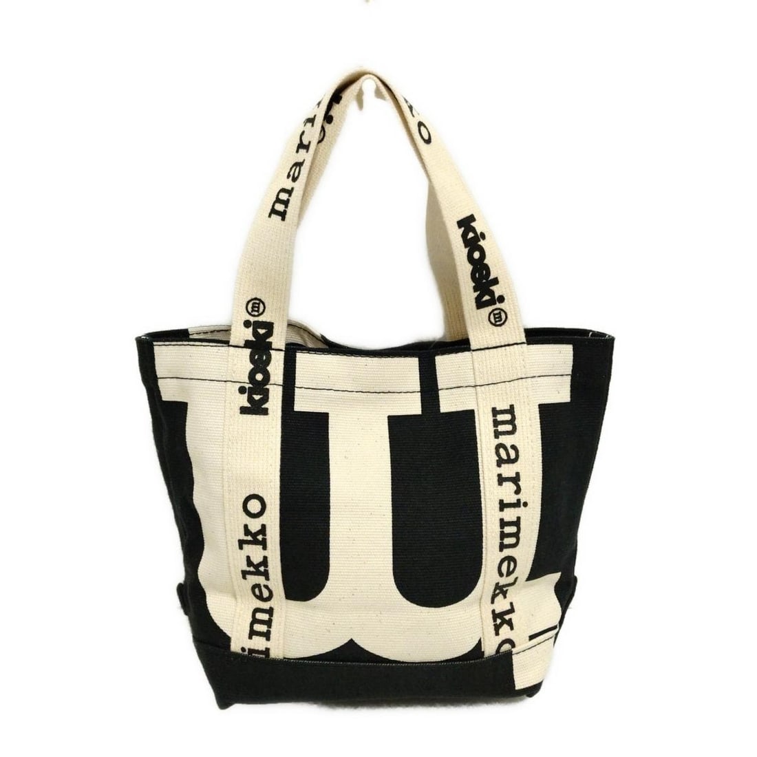 Auth marimekko Carrier Mini Marimerkki -: Auth marimekko Carrier Mini Marimerkki - Black Cream Canvas Tote Bag Condition: Pre-owned Brand: marimekko Style: Tote Bag Exterior Color: Black, Cream Exterior Material: Canvas Product Name: Carr