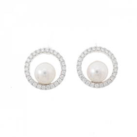 Authentic MIKIMOTO Circle Earrings 6.1mm #260-006-972-4718 (1 of 2)