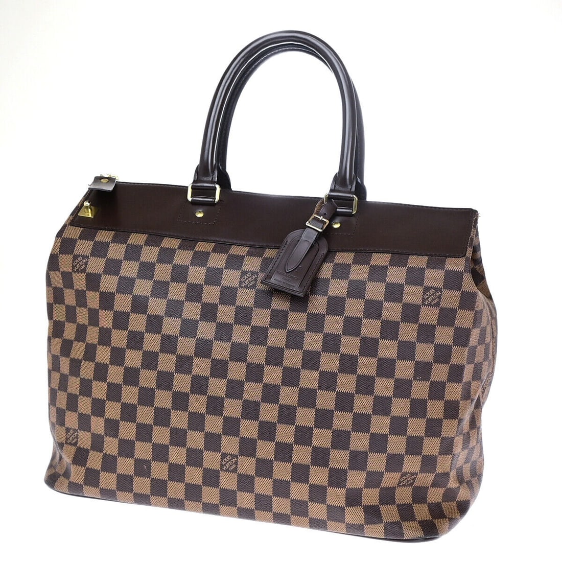 LOUIS VUITTON Greenwich PM Travel Hand: LOUIS VUITTON Greenwich PM Travel Hand Bag Damier Leather Brown N41165 23YE853 Condition: Pre-owned Brand: LOUIS VUITTON Exterior Material: Damier Ebene Leather Style: Hand Bag Exterior Color: Brown