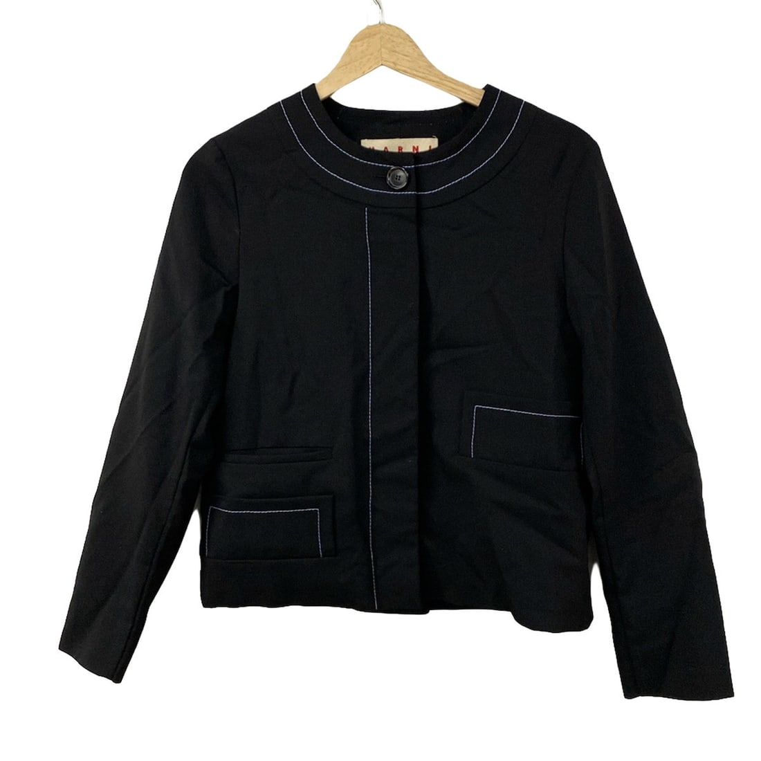 Auth MARNI - Black Light Blue: Auth MARNI - Black Light Blue Womens Jacket Condition: Pre-owned - Good Brand: MARNI Style: Jacket Color: Black, Light Blue Outer Shell Material: Please see the photo of the quality tag ConditionR