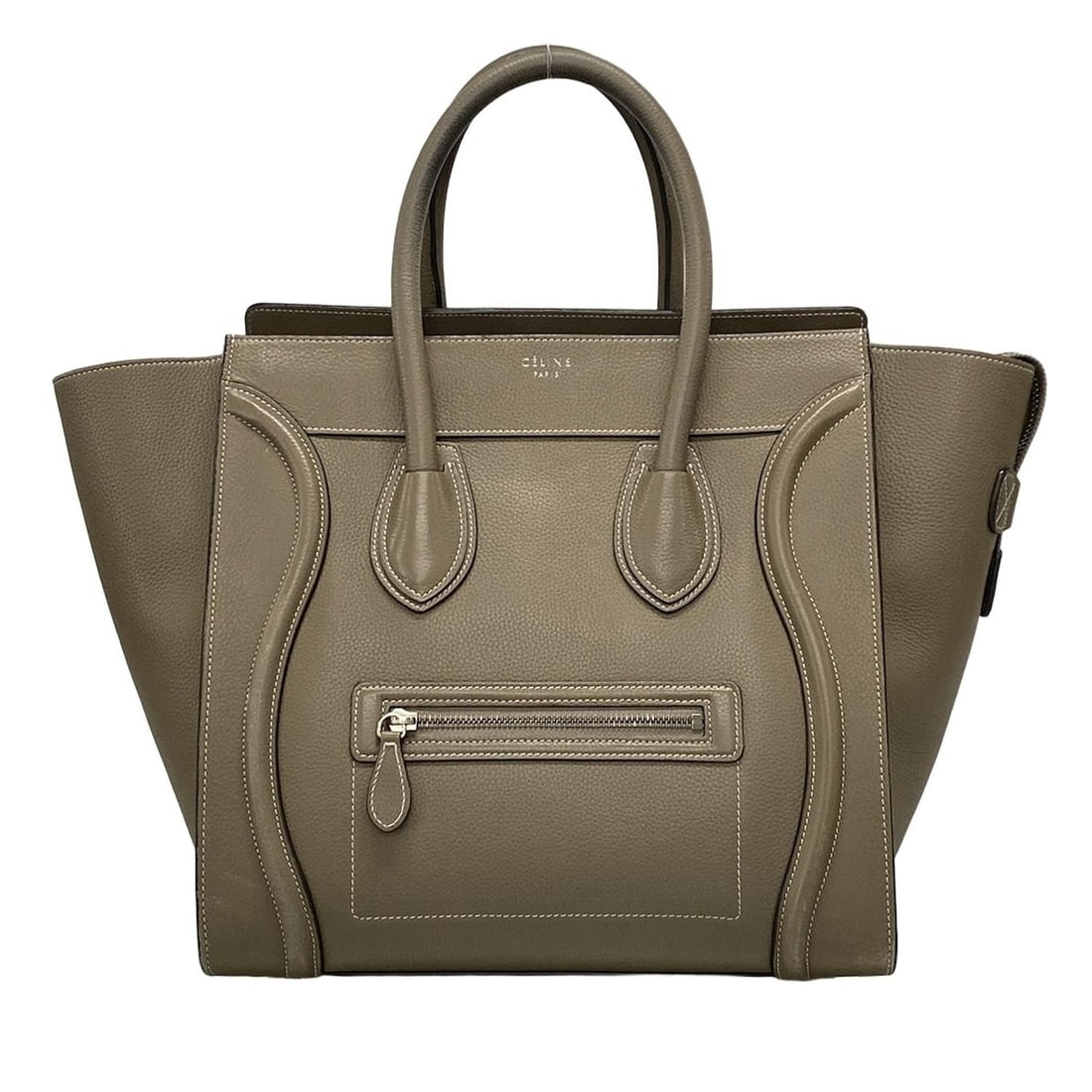 Auth CELINE Luggage Mini Shopper -: Auth CELINE Luggage Mini Shopper - Souris(Gray Beige) Drummed calfskin Handbag Condition: Pre-owned Brand: CELINE Style: Handbag Exterior Color: Souris(Gray Beige) Exterior Material: Drummed calfskin