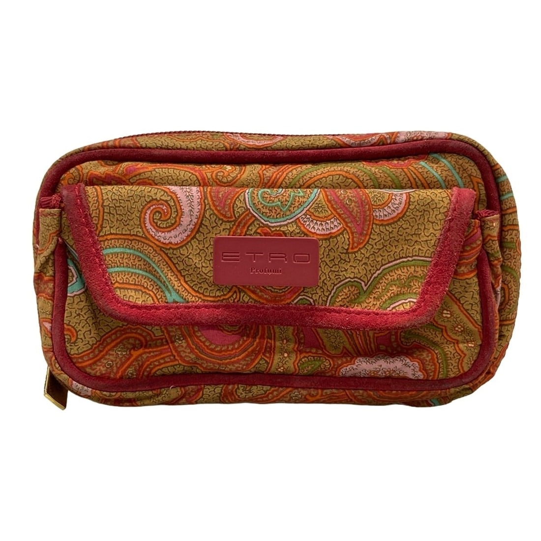 Auth ETRO - Red Multi Cotton: Auth ETRO - Red Multi Cotton Pouch Condition: Pre-owned Brand: ETRO Style: Pouch Exterior Color: Red, Multi Exterior Material: Cotton ConditionRank: 6 Type: Pouch SKU