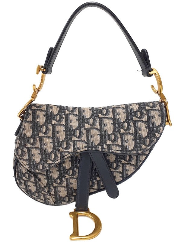 Christian Dior Dior Oblique Saddle Bag: Christian Dior Dior Oblique Saddle Bag Mini Condition: Pre-owned Brand: Christian Dior Exterior Material: Canvas, Leather Style: Mini Handbag Exterior Color: Navy Department: Women Produc