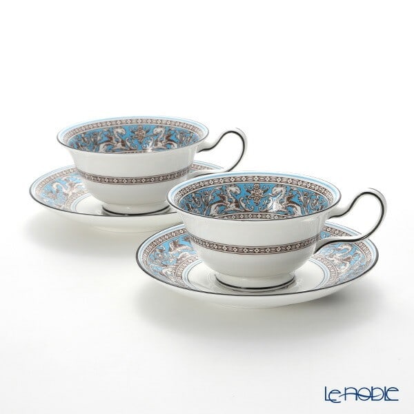 Wedgwood Florentine Turquoise Tea Cup &: Wedgwood Florentine Turquoise Tea Cup & Saucer Peony 200ml Pair Set of 2 Condition: Used Brand: Wedgwood Country: Japan SN: MOR_0820 Type: Cup & Saucer Color: multicolor Pattern: NA <