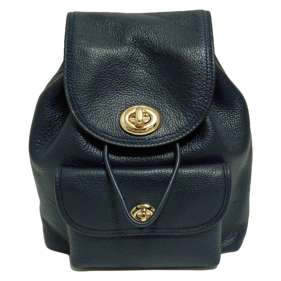 Auth COACH Mini Turnlock Rucksack 37581: Auth COACH Mini Turnlock Rucksack 37581 Dark Navy Leather - Backpack Condition: Pre-owned Brand: COACH Style: Backpack Exterior Color: Dark Navy Exterior Material: Leather Model Number: 37581