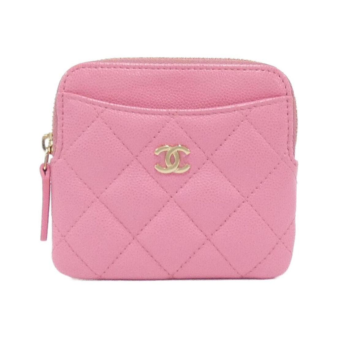 Authentic CHANEL Timeless Classic Line AP2061: Authentic CHANEL Timeless Classic Line AP2061 coin case #260-007-195-7081 Condition: Pre-owned Brand: CHANEL Style: coin case Color: PINK GOLD (Hardware) Material: Caviar skin (grained calf) Gende