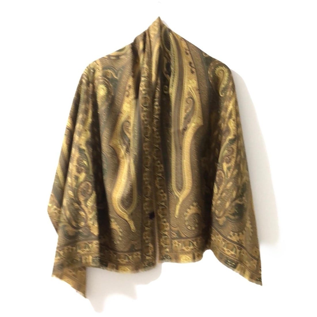 Auth ETRO - Dark Brown Yellow: Auth ETRO - Dark Brown Yellow Multi Wool Silk Scarf Condition: Pre-owned Brand: ETRO Style: Scarf Color: Dark Brown, Yellow, Multi Material: Wool, Silk ConditionRank: 8 Type: Scarf <b