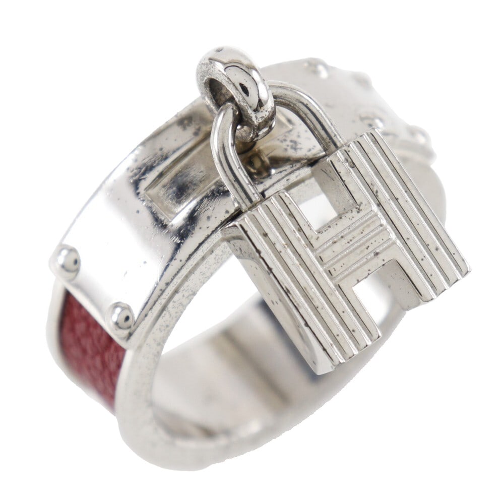 HERMES Kelly Scarf Ring Silver /: HERMES Kelly Scarf Ring Silver / red metallic Women Condition: Pre-owned Brand: HERMES Style: Scarf Ring Material: metallic Color: Red Size: See Description Department: Women Cou