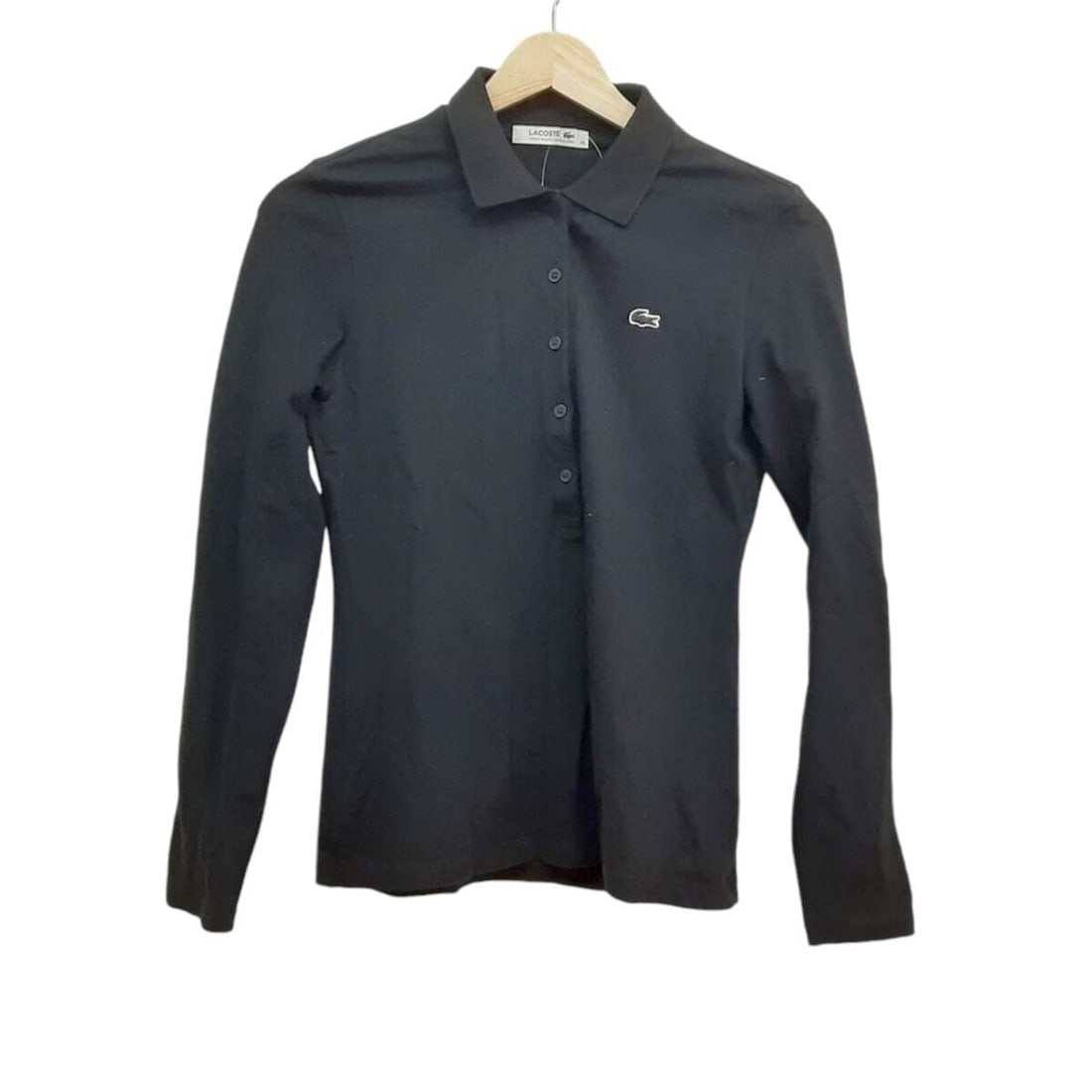 Auth Lacoste - Black Womens Polo: Auth Lacoste - Black Womens Polo Shirt Condition: Pre-owned Brand: Lacoste Style: Polo Shirt Color: Black Material: Please see the photo of the quality tag ConditionRank: 7 Department: Wo