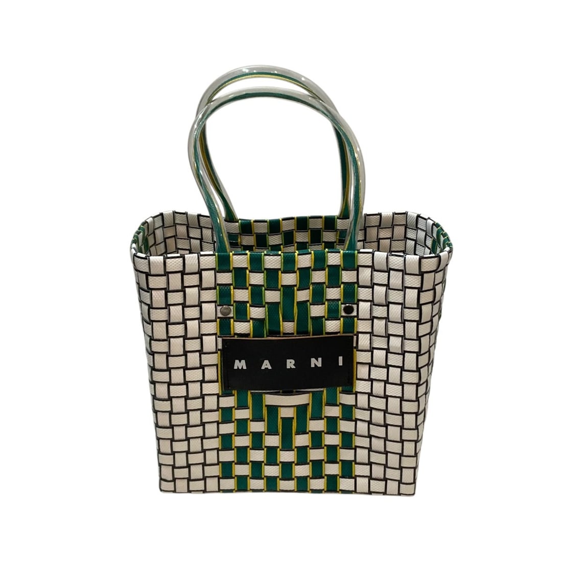 MARNI basket bag green white 250225: MARNI basket bag green white 250225 Condition: Pre-owned Brand: MARNI Country: Japan SN: MOR_0820 Department: NA Occasion: Travel Style: NA Material: NA Color: NA <b