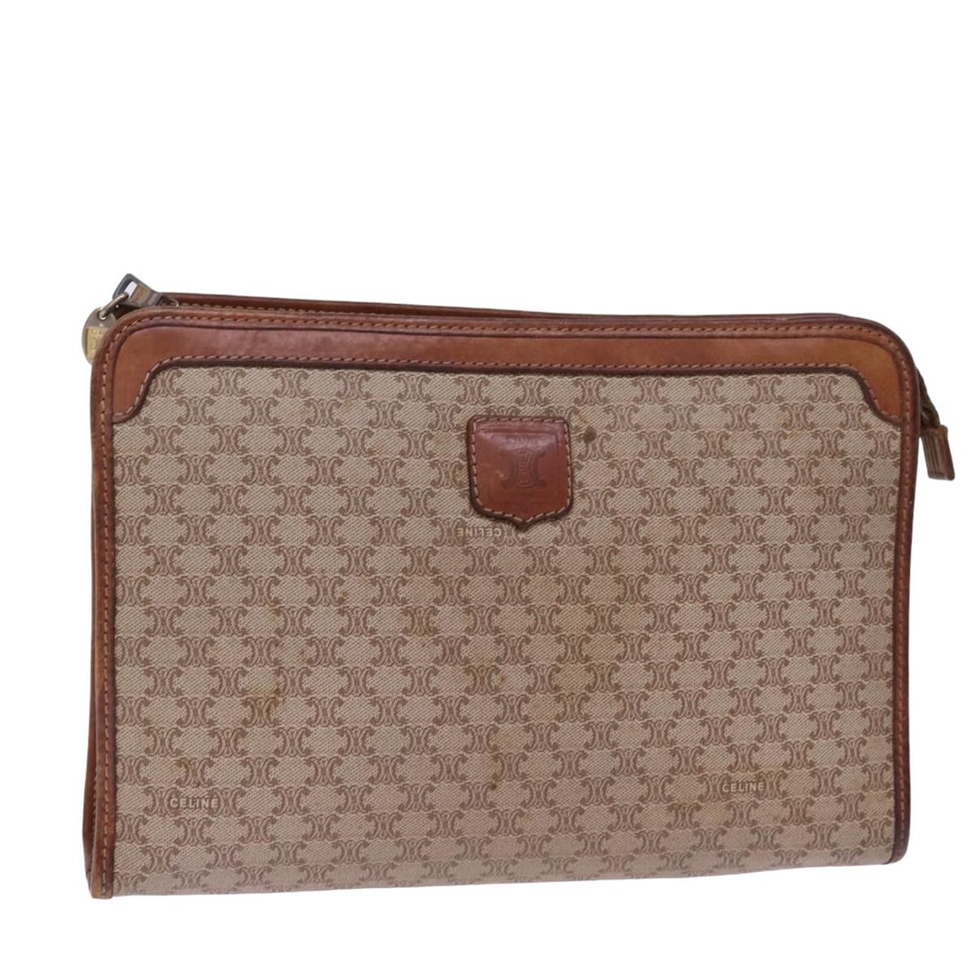 CELINE Macadam Canvas Clutch Bag Beige: CELINE Macadam Canvas Clutch Bag Beige Auth 78614 Condition: Pre-owned Brand: CELINE Style: Clutch Bag Material: Macadam Canvas Exterior Color: Beige Size: See Description Bag Height: 7.1