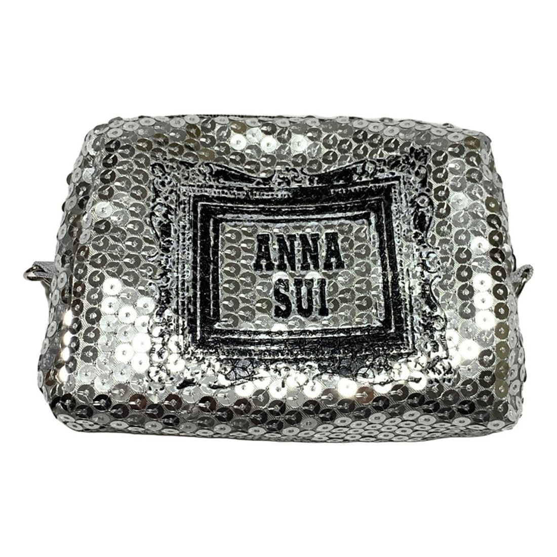 Auth ANNA SUI - Silver Black: Auth ANNA SUI - Silver Black Sequins Chemical Fiber Pouch Condition: Pre-owned Brand: ANNA SUI Style: Pouch Exterior Color: Silver, Black Exterior Material: Sequins, Chemical Fiber ConditionRank: