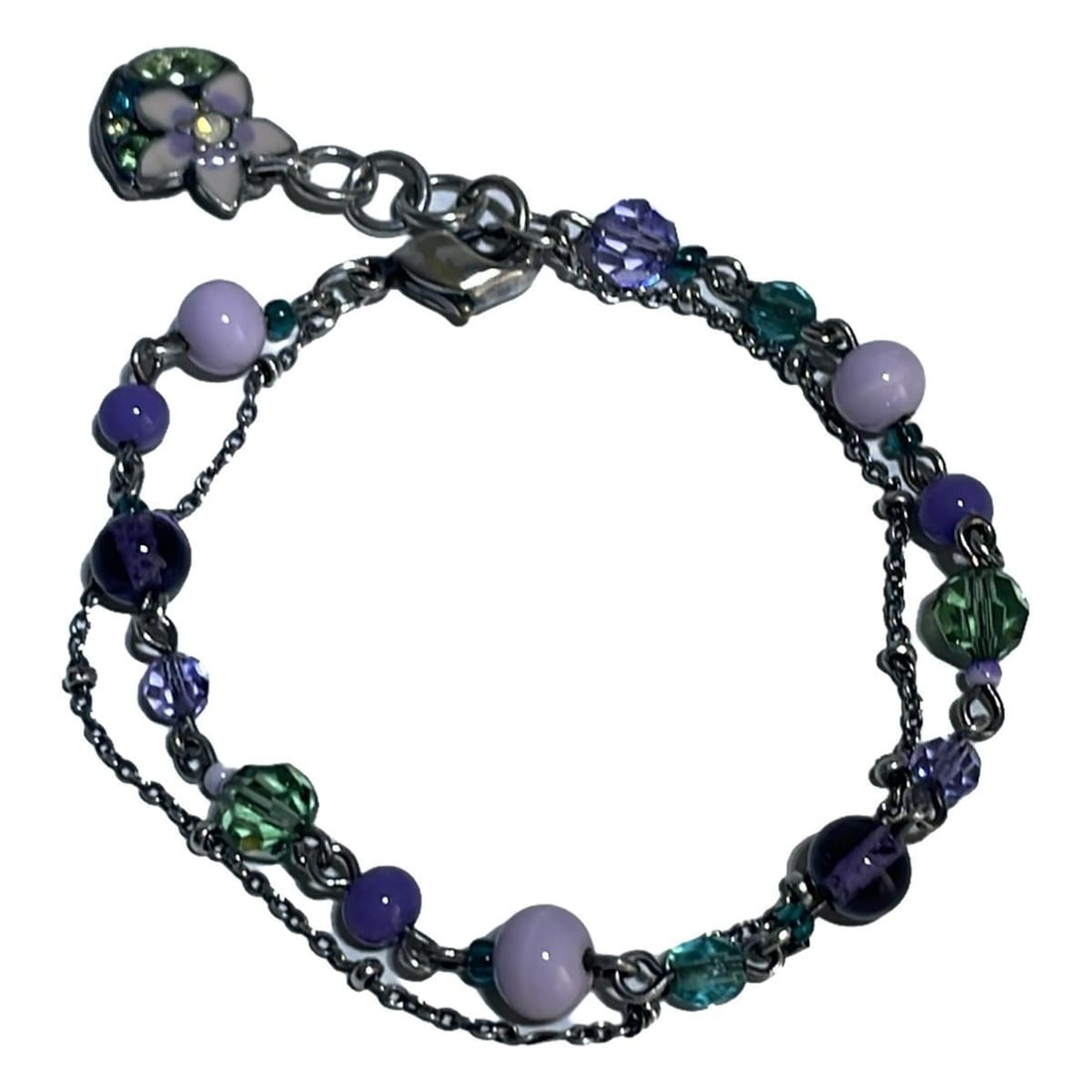 Auth ANNA SUI - Silver Purple: Auth ANNA SUI - Silver Purple Multi Hardware Plastic Bracelet Condition: Pre-owned Brand: ANNA SUI Style: Bracelet Color: Silver, Purple, Multi Material: Hardware, Plastic Note: This will be shipp