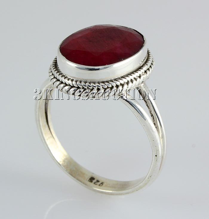 RUBY CORRUNDUM 29.60CTW STERLING SILVER RING: RUBY CORRUNDUM 29.60CTW STERLING SILVER RING **|**|** 15.34X11.60MM OVAL SHAPE RUBY CORRUNDUM STERLING SILVER RING; SIZE 9 ; MSRP: $300