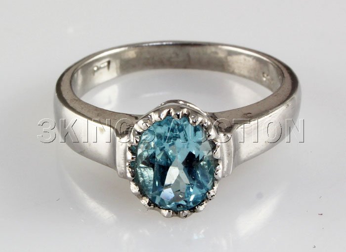 Simple 18.30CTW Oval Blue Zircon Silver Ring: Simple 18.30CTW Oval Blue Zircon Silver Ring **|**|** Simple Sky Blue Gemstone Silver Oval Ring; Size: 8x6mm; ctw: 2.00; stone count: 1; gram weight: 3.26; ring size: 7 ; MSRP: $800
