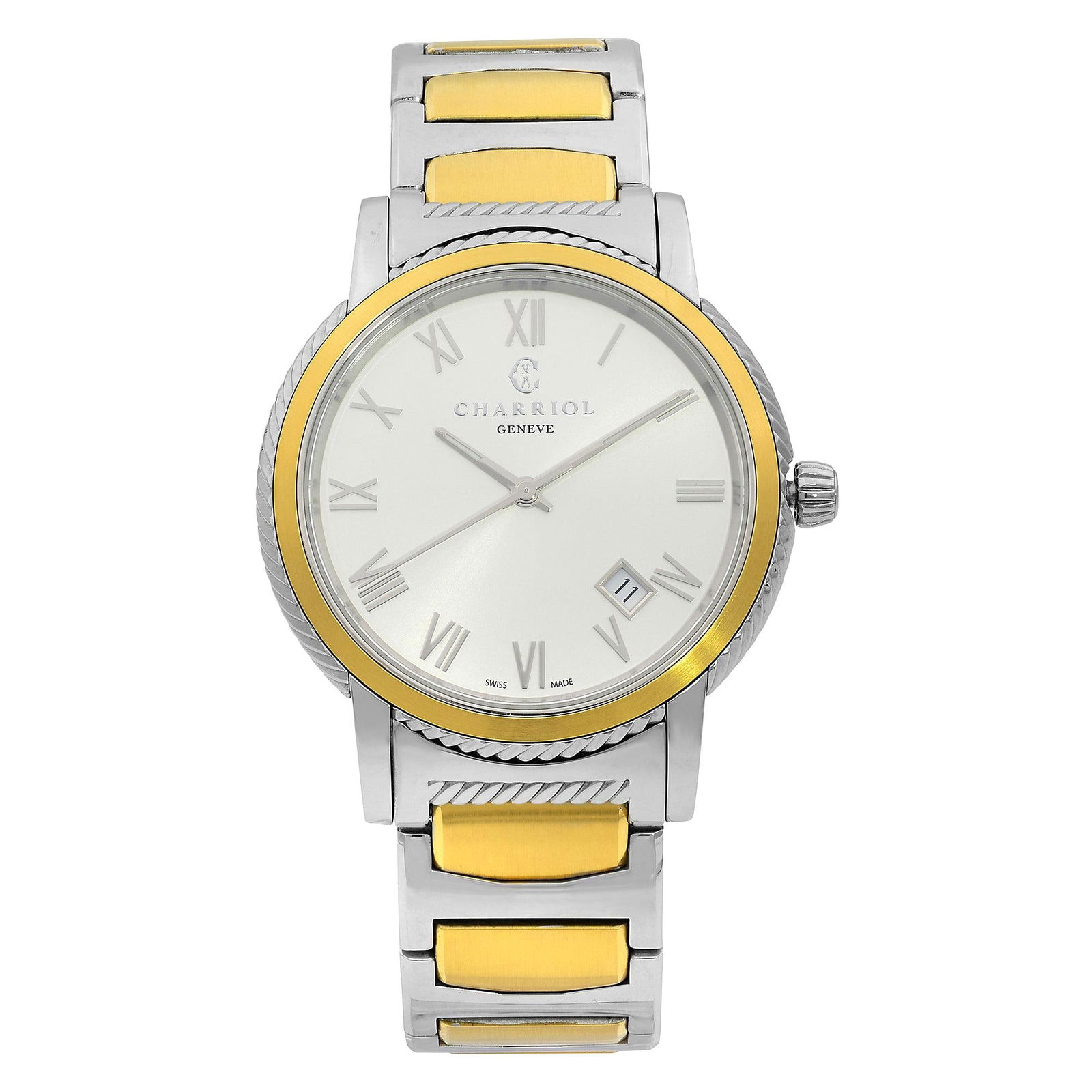 Charriol Parisii Two-Tone Steel Silver Dial: Charriol Parisii Two-Tone Steel Silver Dial Quartz Unisex Watch P40SY2.931.001 Creator: Charriol Case Material: Steel Weight: 137 g Case Shape: Round Movement: Quartz Case Dimensions: Height: 0.28