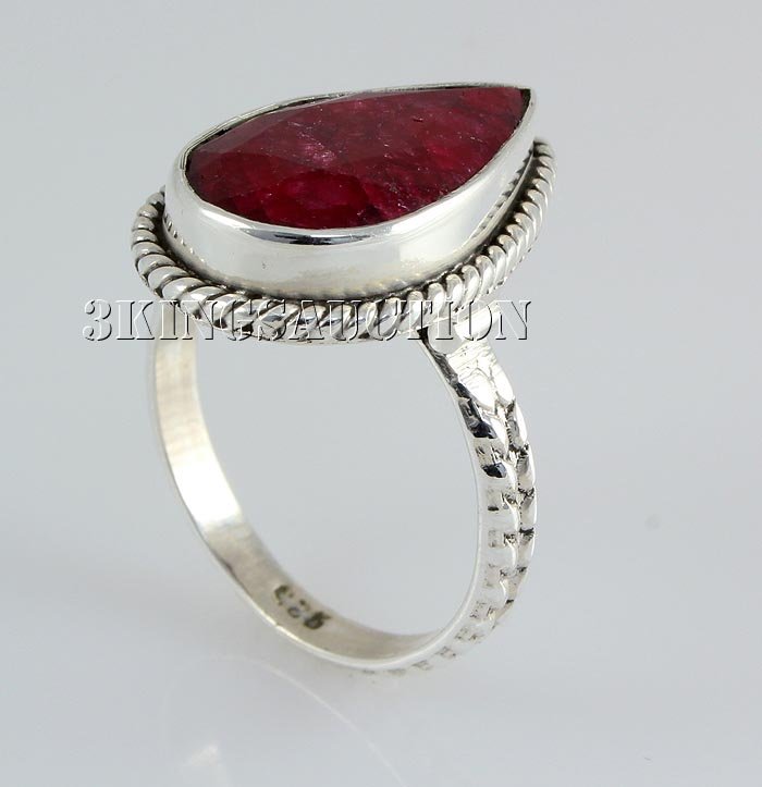 RUBY CORRUNDUM 24.72CTW STERLING SILVER RING: RUBY CORRUNDUM 24.72CTW STERLING SILVER RING **|**|** 17.26X11.05MM PEAR SHAPE RUBY CORRUNDUM STERLING SILVER RING; SIZE 6 ; MSRP: $300