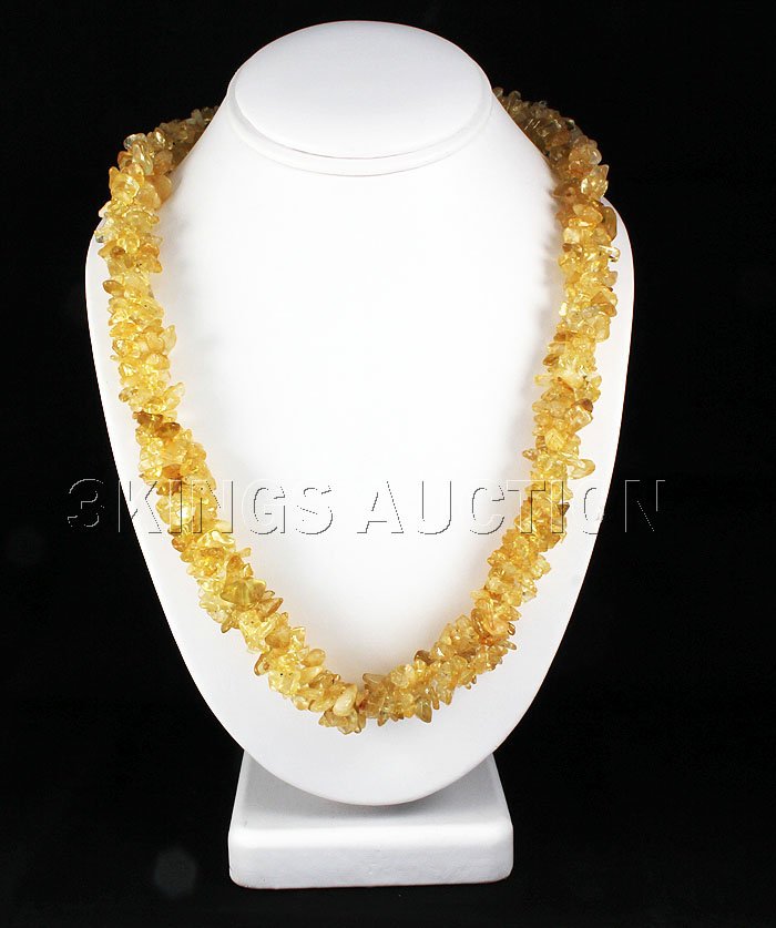 737.50CTW 22in. YELLOW QTZ CHIPPED STONE NECKLACE METAL: 737.50CTW 22in. YELLOW QTZ CHIPPED STONE NECKLACE METAL LOCK PHIL. **|**|** MSRP: $300