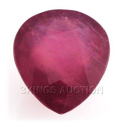 5.22ctw African Ruby Loose Gemstone: 5.22ctw African Ruby Loose Gemstone **|**|** 11.40x10.00mm Red Ruby Leaded African Loose Gemstone Pear Shape, Lot of 1 ; MSRP: $900