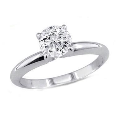 0.50 ct Round cut Diamond Solitaire Ring, I-J, SI2: 0.50 ct Round cut Diamond Solitaire Ring, I-J, SI2 **|**|** Diamond count: 1 ROUND CUT Diamond weight: 0.5ctw Diamond color: I-J Diamond clarity: SI2 Metal: 14K White Gold Ring size: 6.5 Availability: