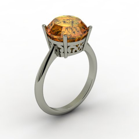 Citrine 3.30 ctw Ring 14kt White Gold: Citrine 3.30 ctw Ring 14kt White Gold **|**|** Mainstone: Citrine ; CTW: 3.30 ; Shape: Round ; Gem Size: 10mm ; Metal / Purity: 14kt White Gold ; MSRP: $600