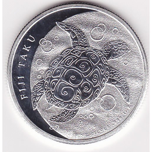 Fiji $2 Taku (Hawksbill Turtle) 1 oz. Silver 2012: Fiji $2 Taku (Hawksbill Turtle) 1 oz. Silver 2012 **|**|** MSRP: $100