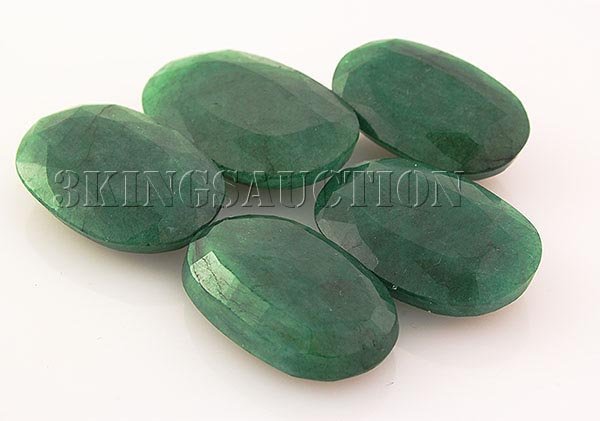 161.60ctw Faceted Loose Emerald Beryl Gemstone Lot of 5: 161.60ctw Faceted Loose Emerald Beryl Gemstone Lot of 5 **|**|** Mix Sizes Oval Shape Faceted Emerald Beryl Loose Gemstone ; MSRP: $1200