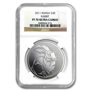 2011 1 oz Silver Russia Year of the Rabbit Proof Coin: 2011 1 oz Silver Russia Year of the Rabbit Proof Coin **|**|** 2011 1 oz Silver Russia Year of the Rabbit Proof Coin NGC PF70 ; MSRP: $500