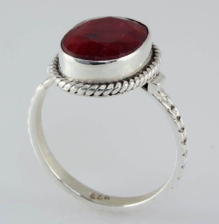 RUBY CORRUNDUM 24.30CTW STERLING SILVER RING: RUBY CORRUNDUM 24.30CTW STERLING SILVER RING **|**|** 14.58X11.86MM OVAL SHAPE RUBY CORRUNDUM SILVER RING; SIZE 8.5 ; MSRP: $300