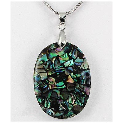 Natural 48.88ctw Mother Of Pearl Silver Pendant: Natural 48.88ctw Mother Of Pearl Silver Pendant **|**|** 40.4x30.1mm Glass Fill Moonstone Rainbow Color Mother of Pearl Sterling Silver Pendant ; MSRP: $300