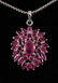 7.76ctw Pink Ruby Cluster Sterling Silver Pendant 3.36g