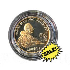Gold $5 Commemorative 1997 FDR Proof: Gold $5 Commemorative 1997 FDR Proof **|**|** MSRP: $1900