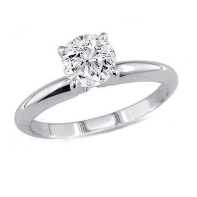 1.00 ct Round cut Diamond Solitaire Ring, G-H, SI2: 1.00 ct Round cut Diamond Solitaire Ring, G-H, SI2 **|**|** Diamond count: 1 ROUND CUT Diamond weight: 1ctw Diamond color: G-H Diamond clarity: SI2 Metal: 14K White Gold Ring size: 6.5 Availability: 3