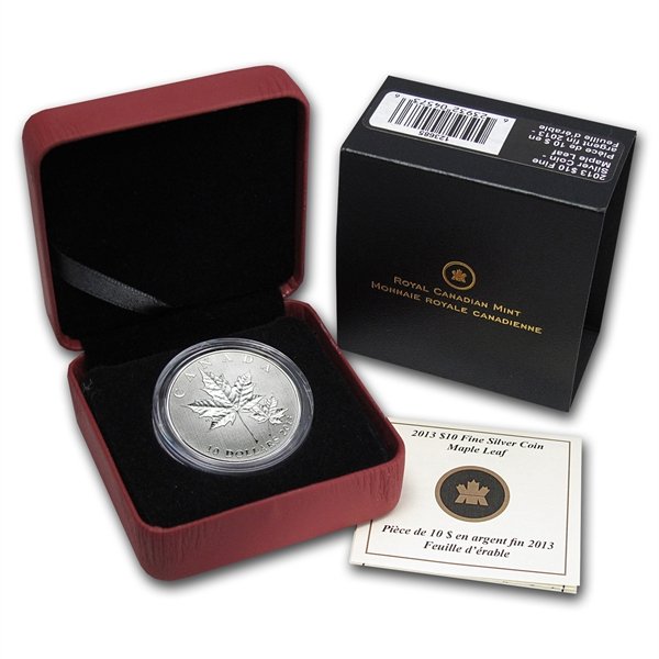 2013 1/2 oz Silver Canadian $10 Maple Leaf Forever (W/B: 2013 1/2 oz Silver Canadian $10 Maple Leaf Forever (W/Box & COA) **|**|** MSRP: $100
