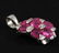 3.50ctw Pink Ruby Sterling Silver Cluster Pendant 2.35g - 2