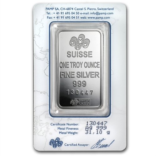 1 oz Pamp Suisse Silver Bar - Fortuna (In Assay): 1 oz Pamp Suisse Silver Bar - Fortuna (In Assay) **|**|** Denomination: multiple ; MSRP: $100